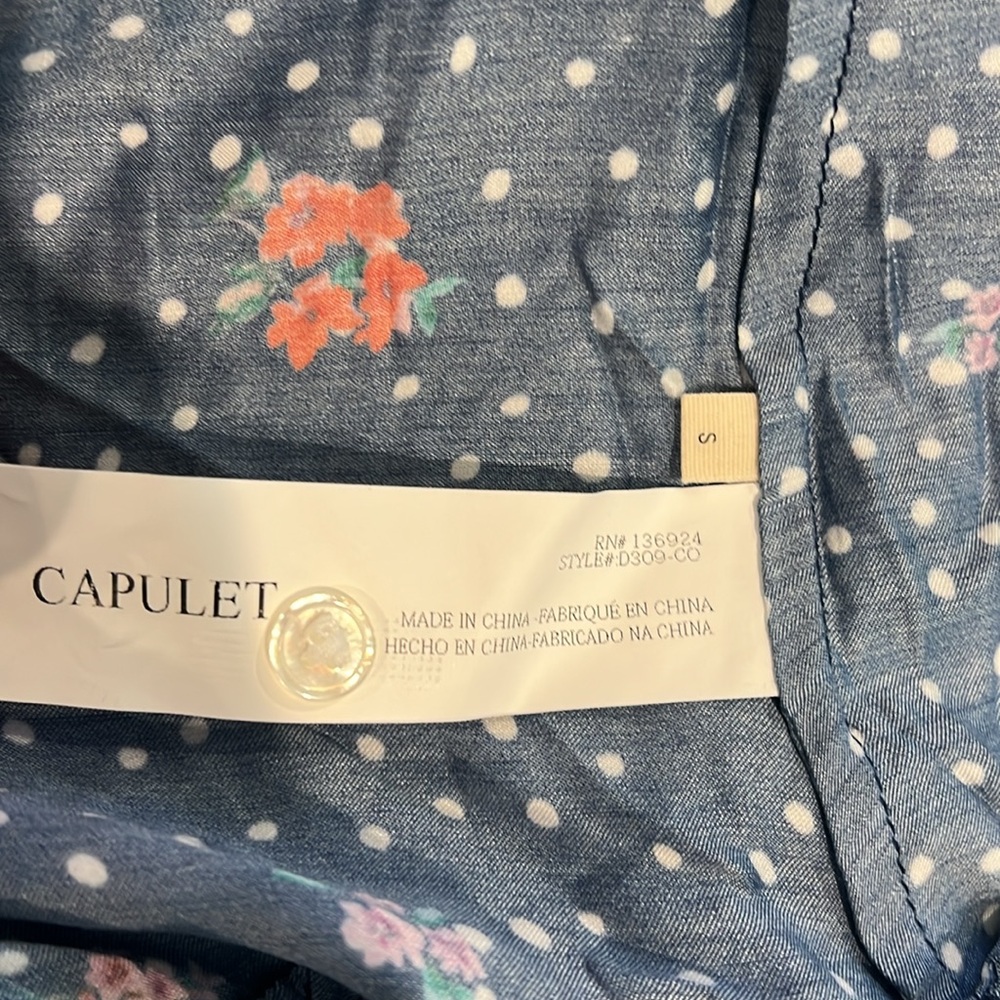 Capulet Siena Navy Blue Floral Long Balloon Sleeve Wrap Dress - Picture 5 of 5